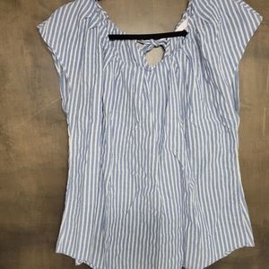 Flowly stripe blouse with tie in back